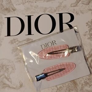 Dior Light Pink Logo Hair Clips
